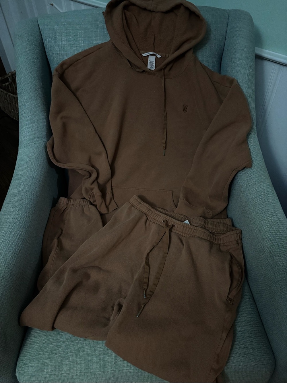 Victorias Secret Women's Brown Hoodie & Jogger Set
